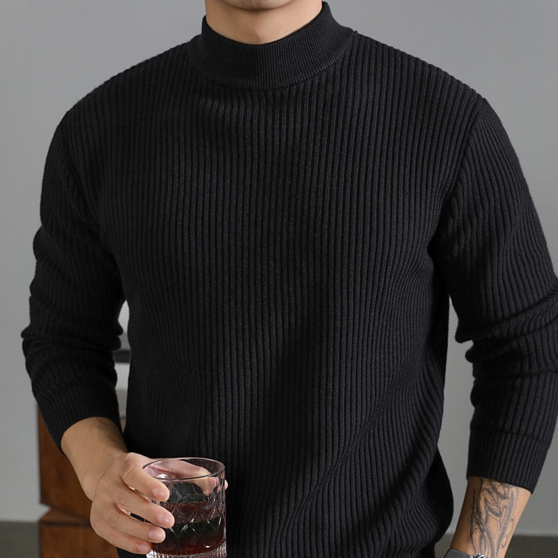 men’s half turtleneck sweater ribbed